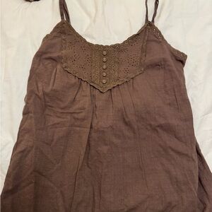 Aeropostale Brown Lace Detail top